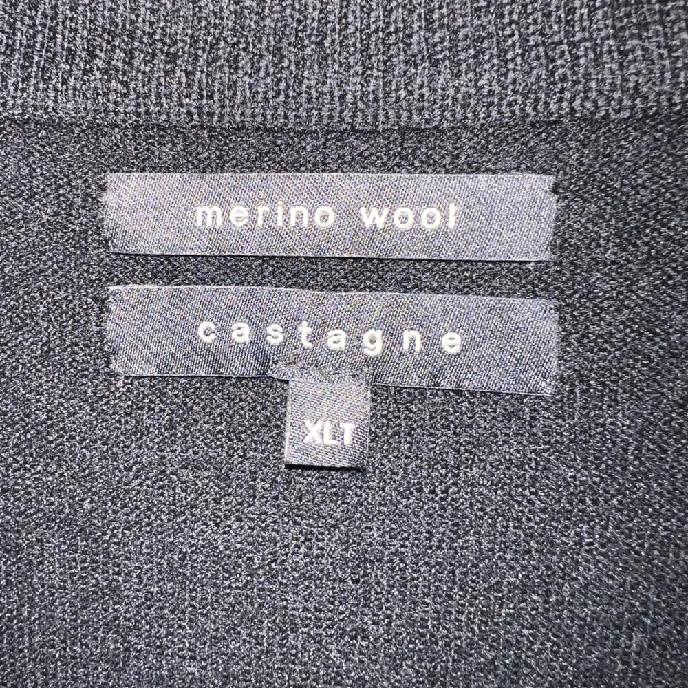 Mens 100% Merino Wool Black V-Neck Sweater Winter Modern Staple Piece TALL XLT‎ - Picture 5 of 14
